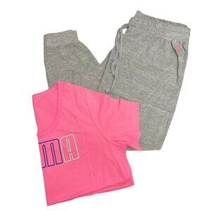 Puma Women’s Pajama Sleep Set Short Sleeve Shirt & Joggers Set Size 2X NEW